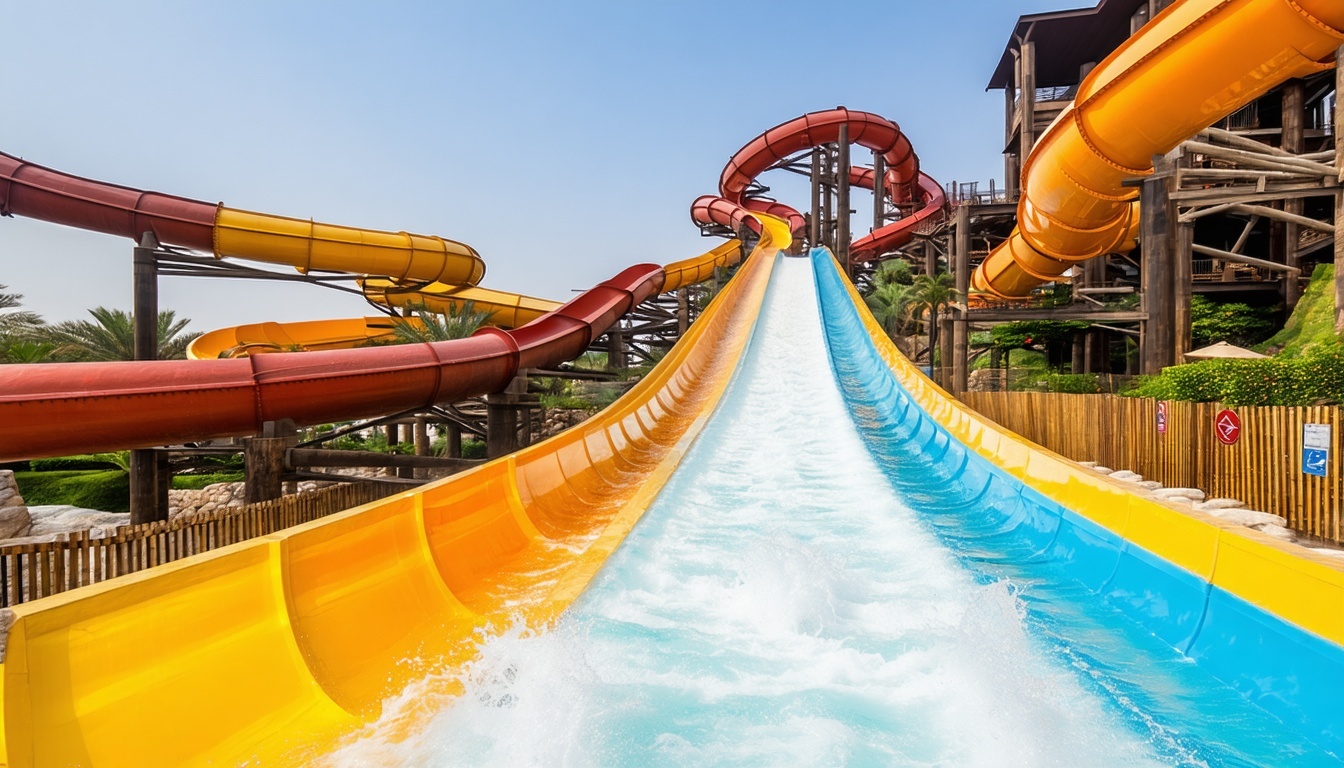 Thrilling waterslides at Aquaventure World Dubai